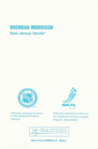 1998-99 Panini Photocards #NNO Brendan Morrison  Back