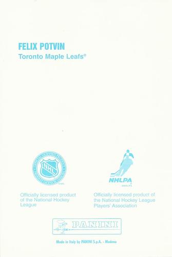 1998-99 Panini Photocards #NNO Felix Potvin Back