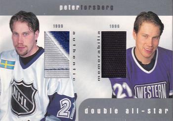 1999-00 Be a Player Memorabilia - Update Double All Star Jerseys #D-3 Peter Forsberg  Front
