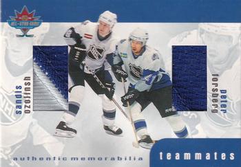 1999-00 Be a Player Memorabilia - Update Teammates Jerseys #TM-23 Peter Forsberg / Sandis Ozolinsh Front