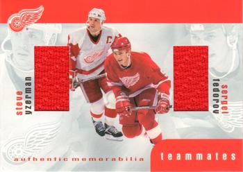 1999-00 Be a Player Memorabilia - Update Teammates Jerseys #TM-37 Steve Yzerman / Sergei Fedorov Front