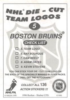 1995-96 Bashan Imperial Super Stickers #5 Boston Bruins / Adam Oates Back