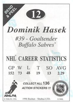 1995-96 Bashan Imperial Super Stickers #12 Dominik Hasek Back