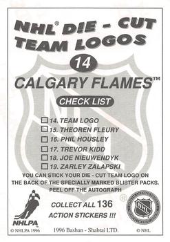 1995-96 Bashan Imperial Super Stickers #14 Calgary Flames / Theoren Fleury Back