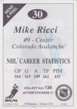 1995-96 Bashan Imperial Super Stickers #30 Mike Ricci Back