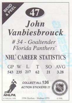 1995-96 Bashan Imperial Super Stickers #47 John Vanbiesbrouck Back