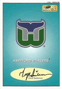 1995-96 Bashan Imperial Super Stickers #51 Hartford Whalers / Geoff Sanderson Front