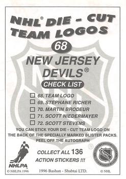 1995-96 Bashan Imperial Super Stickers #68 New Jersey Devils / Scott Stevens Back