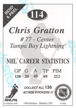 1995-96 Bashan Imperial Super Stickers #114 Chris Gratton Back