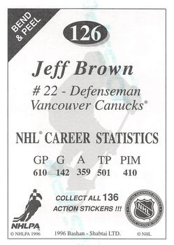 1995-96 Bashan Imperial Super Stickers #126 Jeff Brown Back