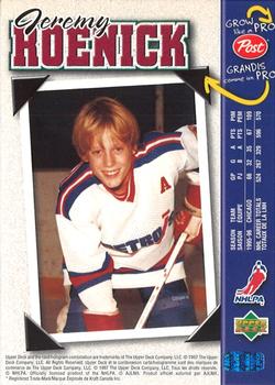 1996-97 Upper Deck Post Cereal Grow Like a Pro #NNO Jeremy Roenick Back