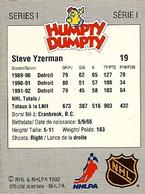 1992-93 Humpty Dumpty I #NNO Steve Yzerman Back