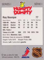 1992-93 Humpty Dumpty I #NNO Ray Bourque Back