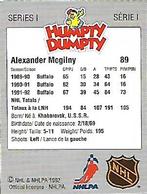 1992-93 Humpty Dumpty I #NNO Alexander Mogilny Back