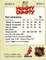 1992-93 Humpty Dumpty II #NNO Pat LaFontaine Back