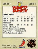 1992-93 Humpty Dumpty II #NNO Owen Nolan Back