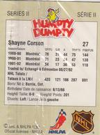 1992-93 Humpty Dumpty II #NNO Shayne Corson Back