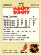 1992-93 Humpty Dumpty II #NNO Russ Courtnall Back