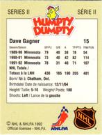 1992-93 Humpty Dumpty II #NNO Dave Gagner Back