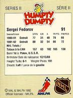 1992-93 Humpty Dumpty II #NNO Sergei Fedorov Back