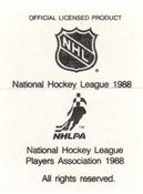 1988-89 Frito-Lay Stickers #NNO Michel Goulet Back