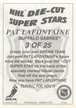 1995-96 Bashan Imperial Super Stickers - Die Cut #3 Pat LaFontaine Back