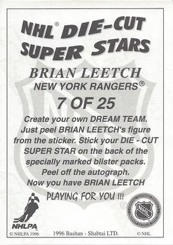 1995-96 Bashan Imperial Super Stickers - Die Cut #7 Brian Leetch Back