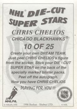 1995-96 Bashan Imperial Super Stickers - Die Cut #10 Chris Chelios Back