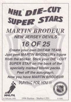 1995-96 Bashan Imperial Super Stickers - Die Cut #16 Martin Brodeur Back