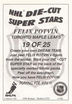 1995-96 Bashan Imperial Super Stickers - Die Cut #19 Felix Potvin Back