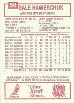 1989-90 Kraft #50 Dale Hawerchuk  Back