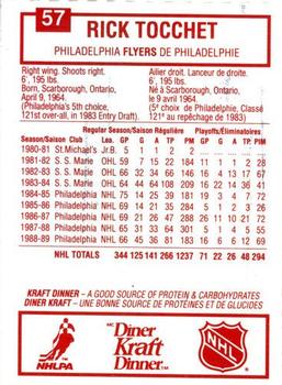 1989-90 Kraft #57 Rick Tocchet Back