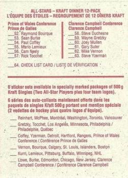 1989-90 Kraft #64 Checklist  Back