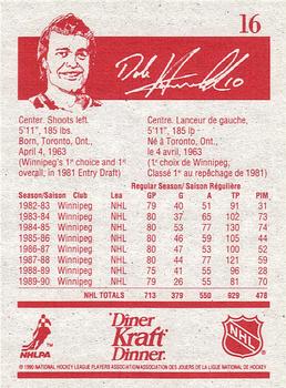 1990-91 Kraft #16 Dale Hawerchuk Back
