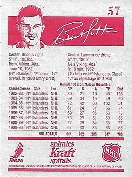 1990-91 Kraft #57 Brent Sutter Back