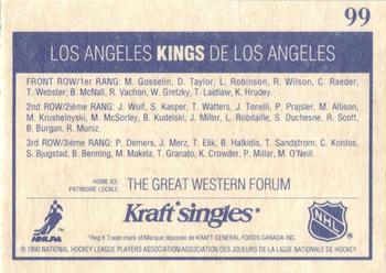 1990-91 Kraft #99 Los Angeles Kings Back