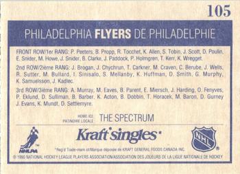 1990-91 Kraft #105 Philadelphia Flyers Back
