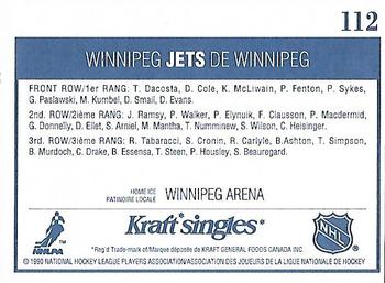 1990-91 Kraft #112 Winnipeg Jets Back