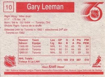 1991-92 Kraft #10 Gary Leeman Back