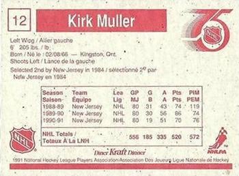 1991-92 Kraft #12 Kirk Muller Back