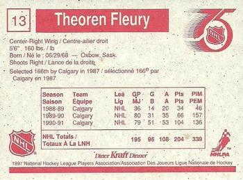 1991-92 Kraft #13 Theoren Fleury Back