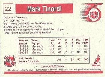 1991-92 Kraft #22 Mark Tinordi Back