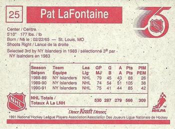 1991-92 Kraft #25 Pat LaFontaine Back