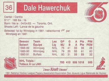 1991-92 Kraft #36 Dale Hawerchuk Back