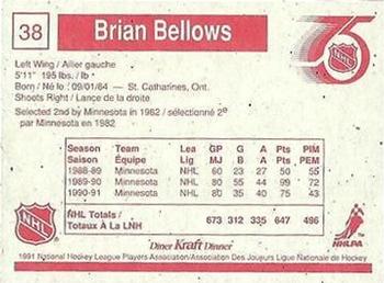 1991-92 Kraft #38 Brian Bellows Back