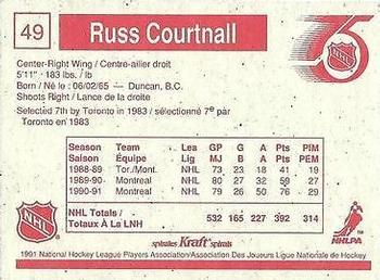 1991-92 Kraft #49 Russ Courtnall Back