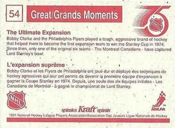 1991-92 Kraft #54 Bobby Clarke Back