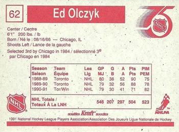 1991-92 Kraft #62 Ed Olczyk Back