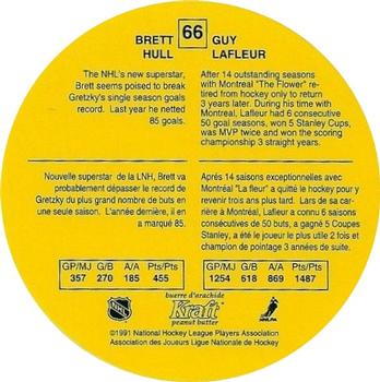 1991-92 Kraft #66 Brett Hull / Guy Lafleur Back