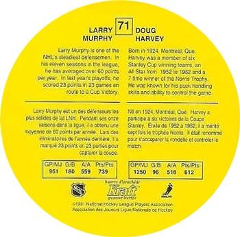1991-92 Kraft #71 Larry Murphy / Doug Harvey Back